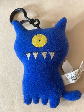 2004 Uglydoll "Ugly Dog" Blue Plush Keychain